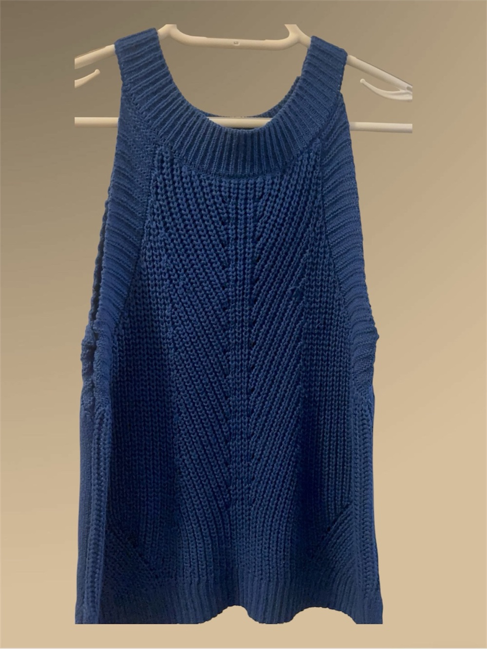 BCX Royal Blue Knit Sleeveless Crew Sweater